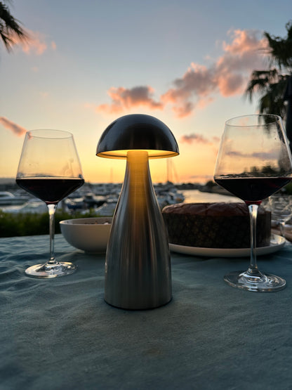 Mushroom Cordless Table Lamp - Silver